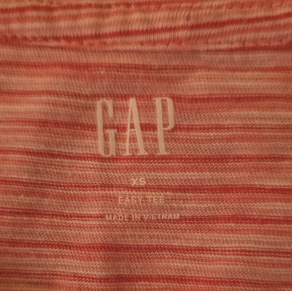 Gap Pink Striped Sleeveless Easy Tee Tank Cotton Summer Casual Top XS - Picture 3 of 4